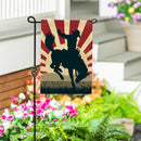 Day Rodeo Burlap Garden Flag