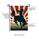 Day Rodeo Burlap Garden Flag