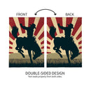 Day Rodeo Burlap Garden Flag