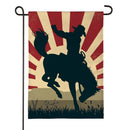 Day Rodeo Burlap Garden Flag