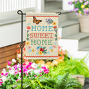 Floral Home Sweet Home Burlap Flag Garden