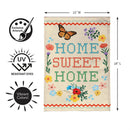 Floral Home Sweet Home Burlap Flag Garden