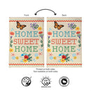 Floral Home Sweet Home Burlap Flag Garden