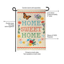 Floral Home Sweet Home Burlap Flag Garden