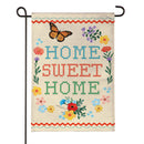 Floral Home Sweet Home Burlap Flag Garden
