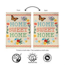 Floral Home Sweet Home Burlap Flag House