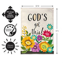 God's Got This Burlap Flag House