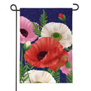 Poppy Trio Burlap Garden Flag