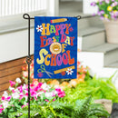 Happy First Day Of School Burlap Garden Flag