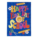 Happy First Day Of School Burlap Garden Flag