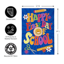Happy First Day Of School Burlap Garden Flag