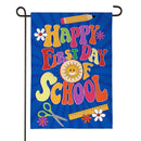 Happy First Day Of School Burlap Garden Flag