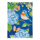 Bluebird and Hydrangea Burlap Garden Flag