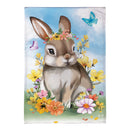 Bunny Blooms Floral Burlap Garden Flag