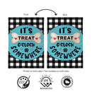 It's Treat O'Clock Burlap Flag House