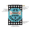 It's Treat O'Clock Burlap Flag House
