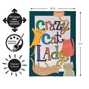 Pet Central Crazy Cat Lady Burlap Flag House