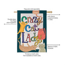 Pet Central Crazy Cat Lady Burlap Flag House