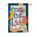Pet Central Crazy Cat Lady Burlap Flag House