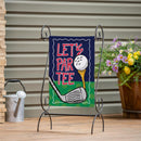 Let's Par-Tee Burlap Garden Flag