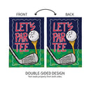 Let's Par-Tee Burlap Garden Flag