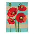 Stripes & Poppies Burlap House Flag