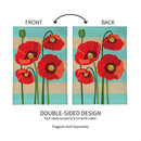 Stripes & Poppies Burlap House Flag