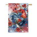 Doodle Dandy Rooster Burlap House Flag