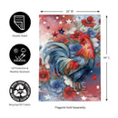 Doodle Dandy Rooster Burlap House Flag