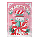 Merry Mint Holidays Burlap Flag Garden
