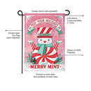 Merry Mint Holidays Burlap Flag Garden