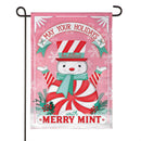Merry Mint Holidays Burlap Flag Garden