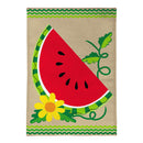 Watermelon Slice Burlap House Flag