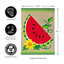 Watermelon Slice Burlap House Flag