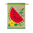 Watermelon Slice Burlap House Flag
