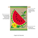 Watermelon Slice Burlap House Flag
