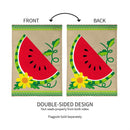 Watermelon Slice Burlap House Flag