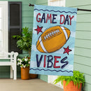 Game Day Vibes Burlap House Flag