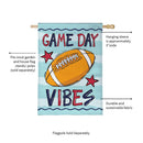 Game Day Vibes Burlap House Flag