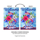 Patriotic Teacup Burlap House Flag