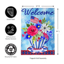 Patriotic Teacup Burlap House Flag