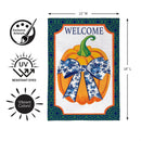 Pumpkin With Chinoiserie Bow Burlap Flag Garden