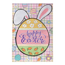 Gingham Easter Burlap Garden Flag