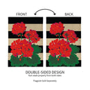 Plaid Geraniums Burlap House Flag