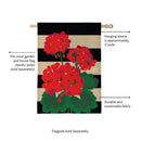 Plaid Geraniums Burlap House Flag