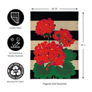 Plaid Geraniums Burlap House Flag