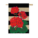 Plaid Geraniums Burlap House Flag