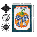 Pumpkin With Chinoiserie Bow Burlap Flag House