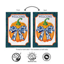 Pumpkin With Chinoiserie Bow Burlap Flag House