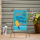 Dinking Games Played Here Burlap Garden Flag